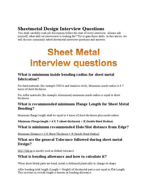 sheet metal interview questions and answers pdf|biw interview questions.